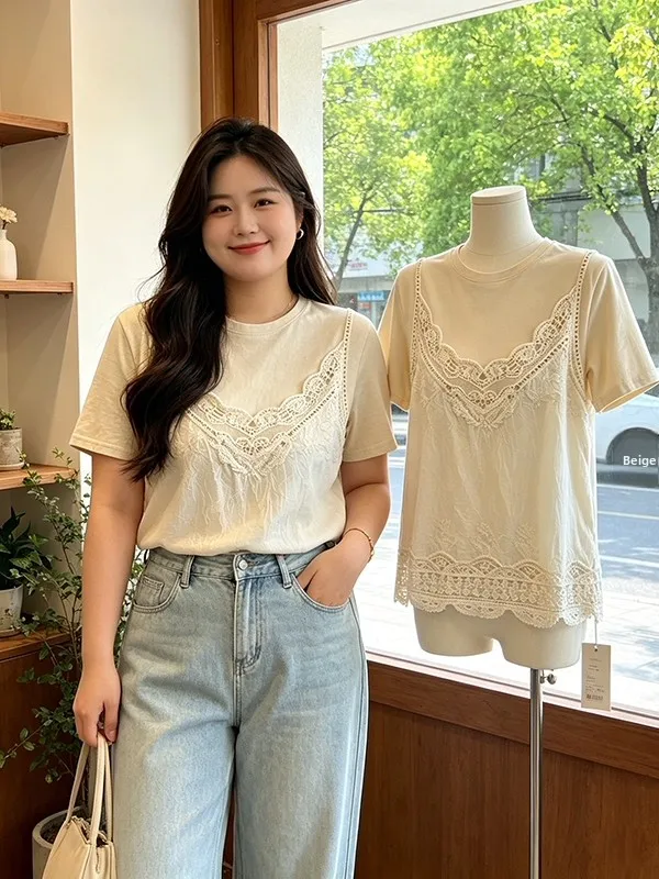 Unique Fashionable Summer 2026 plus Size Women's Korean Style T-Shirt Set Trendy Slimming Top Casual Comfortable round Neck S...
Unique Fashionable Summer 2026 plus Size Women's Korean Style T-Shirt Set Trendy Slimming Top Casual Comfortable round Neck S...