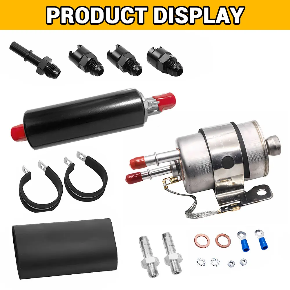GSL392 Inline LS Fuel Pump & 58 PSI Fuel Filter Regulator EFI 255LPH 6AN Fittings 400-939 With 47.24 inch AN6 Fuel Hose
GSL392 Inline LS Fuel Pump & 58 PSI Fuel Filter Regulator EFI 255LPH 6AN Fittings 400-939 With 47.24 inch AN6 Fuel Hose