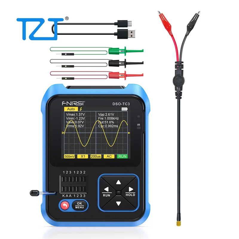 Стандартная версия TZT DSO-TC3/улучшенная версия, цифровой осциллограф, тестер транзисторов и генератор функциональных сигналов, тестер 3 в 1
Стандартная версия TZT DSO-TC3/улучшенная версия, цифровой осциллограф, тестер транзисторов и генератор функциональных сигналов, тестер 3 в 1