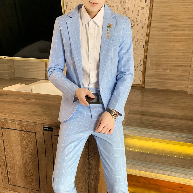 2023-New (Blazer+ Pants) Men's Fashion Business Casual Korean Gentleman Slim Plaid Wedding Elegant British Style 2-piece Suit
2023-New (Blazer+ Pants) Men's Fashion Business Casual Korean Gentleman Slim Plaid Wedding Elegant British Style 2-piece Suit