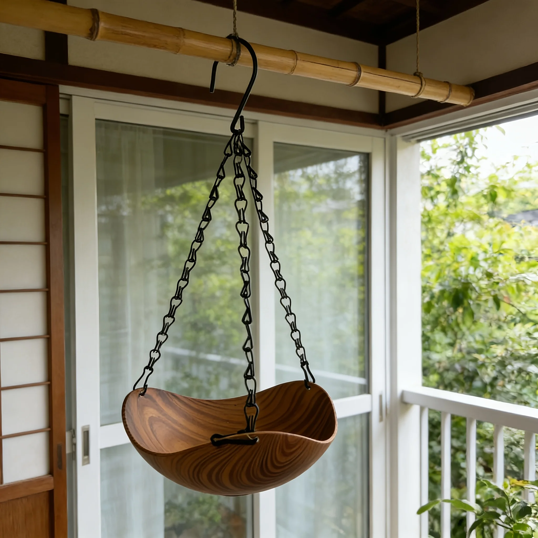 The hanging bird bath is specially designed for birds to play. Its bowl-shaped open space can hold an adequate amount of clean w
The hanging bird bath is specially designed for birds to play. Its bowl-shaped open space can hold an adequate amount of clean w