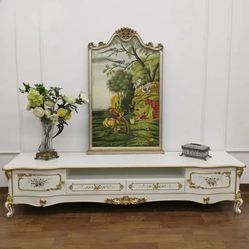 Simple European TV Cabinet American Solid Wood Painted Living Room French Carved Floor Cabinet
Simple European TV Cabinet American Solid Wood Painted Living Room French Carved Floor Cabinet