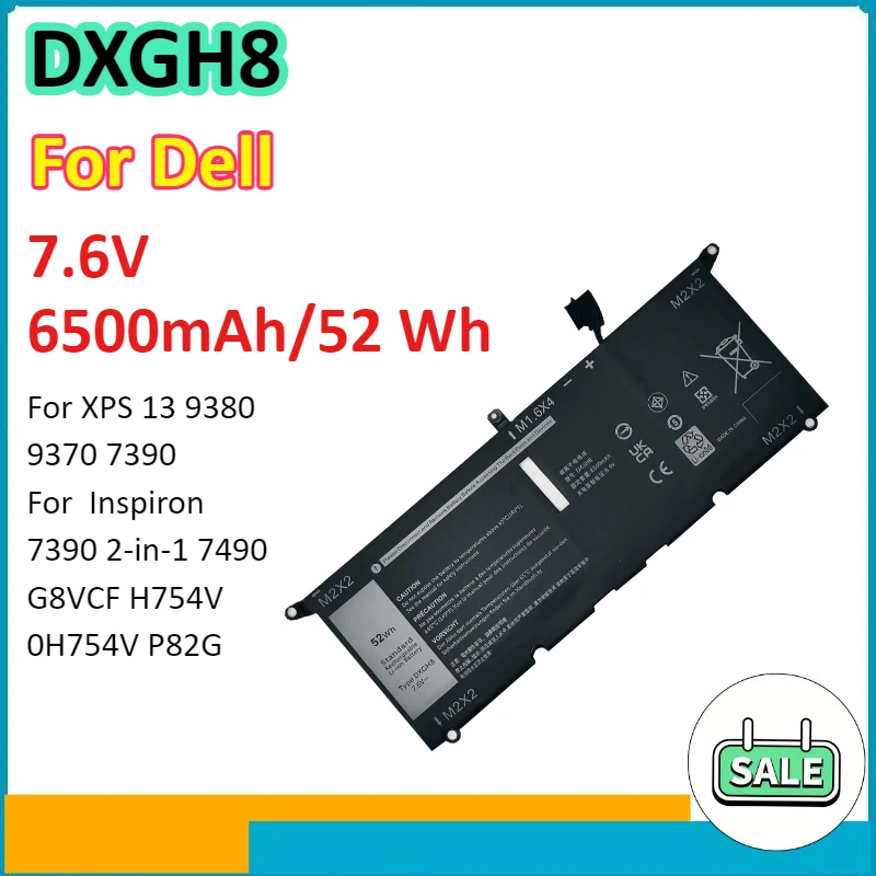 DXGH8 6500mAh/52WH Laptop Battery For Dell XPS 13 9380 9370 7390 For Dell Inspiron 7390 2-in-1 7490 G8VCF H754V 0H754V P82G
DXGH8 6500mAh/52WH Laptop Battery For Dell XPS 13 9380 9370 7390 For Dell Inspiron 7390 2-in-1 7490 G8VCF H754V 0H754V P82G