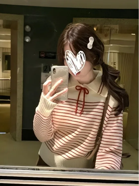 Женский вязаный свитер в полоску с дизайном Sensation Color Blo, новинка 2025, осень-зима, модный топ с элитным воротником и бантом
Женский вязаный свитер в полоску с дизайном Sensation Color Blo, новинка 2025, осень-зима, модный топ с элитным воротником и бантом