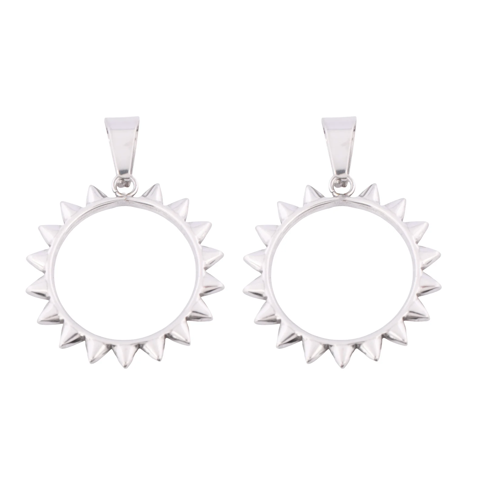 10pcs Stainless Steel Spiked Rim Open Bezel Charms 20mm Dia Hollow Pendant Frames For Resin Jewelry Making
10pcs Stainless Steel Spiked Rim Open Bezel Charms 20mm Dia Hollow Pendant Frames For Resin Jewelry Making