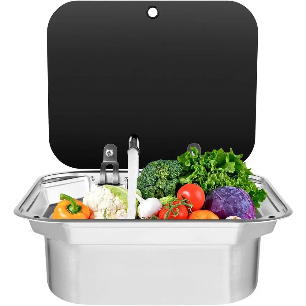 Встраиваемая кухонная мойка из нержавеющей стали 15,35 * 12,6 дюйма для автодомов с крышкой и гибким смесителем
Встраиваемая кухонная мойка из нержавеющей стали 15,35 * 12,6 дюйма для автодомов с крышкой и гибким смесителем