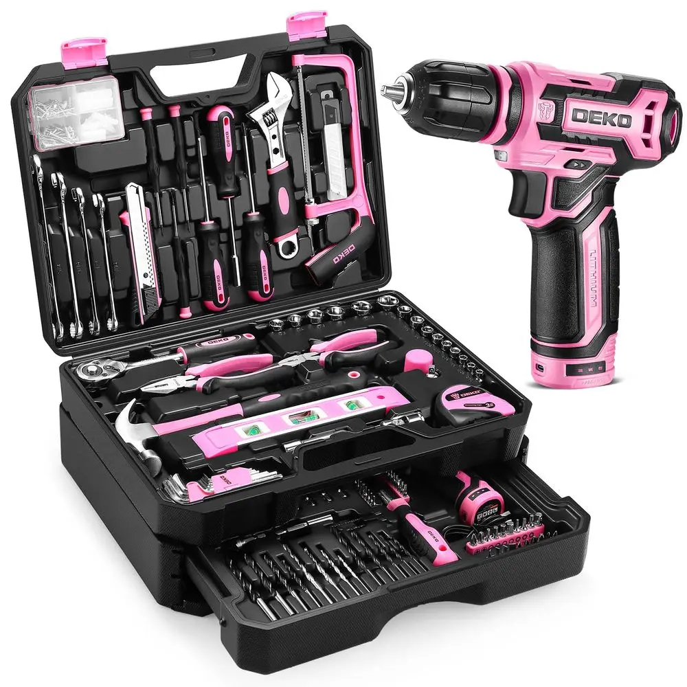 Tool Kit Box Drill Set Home Mechanic Toolbox with 12V Power Cordless Drill Hand Repair Tools Sets Combo Kits Storage Organizer
Tool Kit Box Drill Set Home Mechanic Toolbox with 12V Power Cordless Drill Hand Repair Tools Sets Combo Kits Storage Organizer