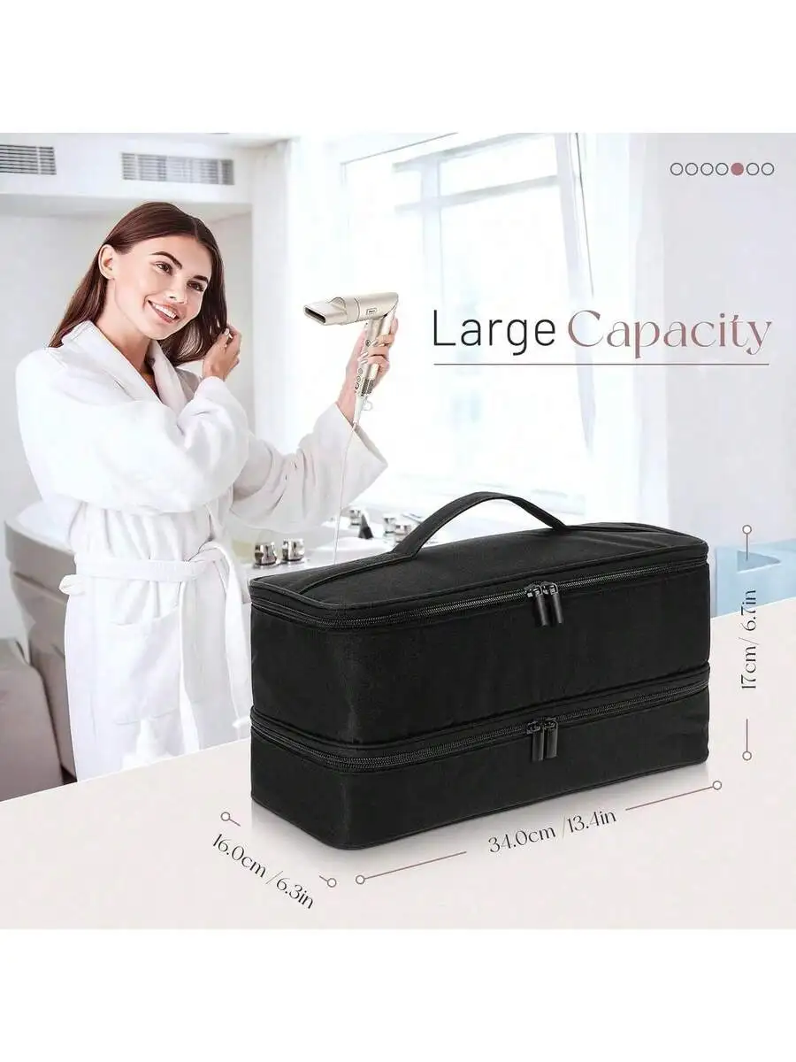 Large Capacity Travel Organizer Bag For Hairdryer Cosmetics Toiletries Hair Styling Tools
Large Capacity Travel Organizer Bag For Hairdryer Cosmetics Toiletries Hair Styling Tools