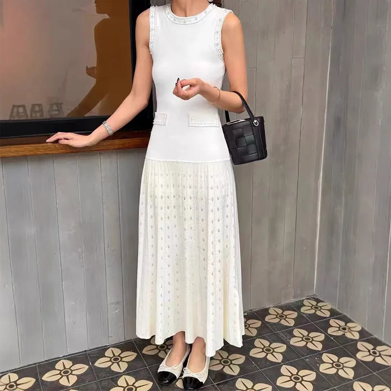 2026 AliExpress Women's Crew Neck Sleeveless Long Dress Slim Fit Waist Knitted Dress Heavy Industry Bead Skirt Vacation Dress
2026 AliExpress Women's Crew Neck Sleeveless Long Dress Slim Fit Waist Knitted Dress Heavy Industry Bead Skirt Vacation Dress
