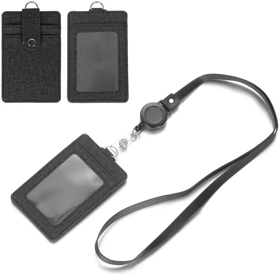 ID Badge Holder Name Card Office Supplies Retractable With Lanyard ID Business Case(Black)
ID Badge Holder Name Card Office Supplies Retractable With Lanyard ID Business Case(Black)