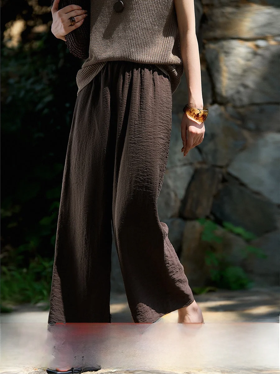 Laidback Long Term Silk Pants High Waist Straight Leg Elastic Waist Casual Trousers Women's Bonheur High Quality Silk Pants
Laidback Long Term Silk Pants High Waist Straight Leg Elastic Waist Casual Trousers Women's Bonheur High Quality Silk Pants