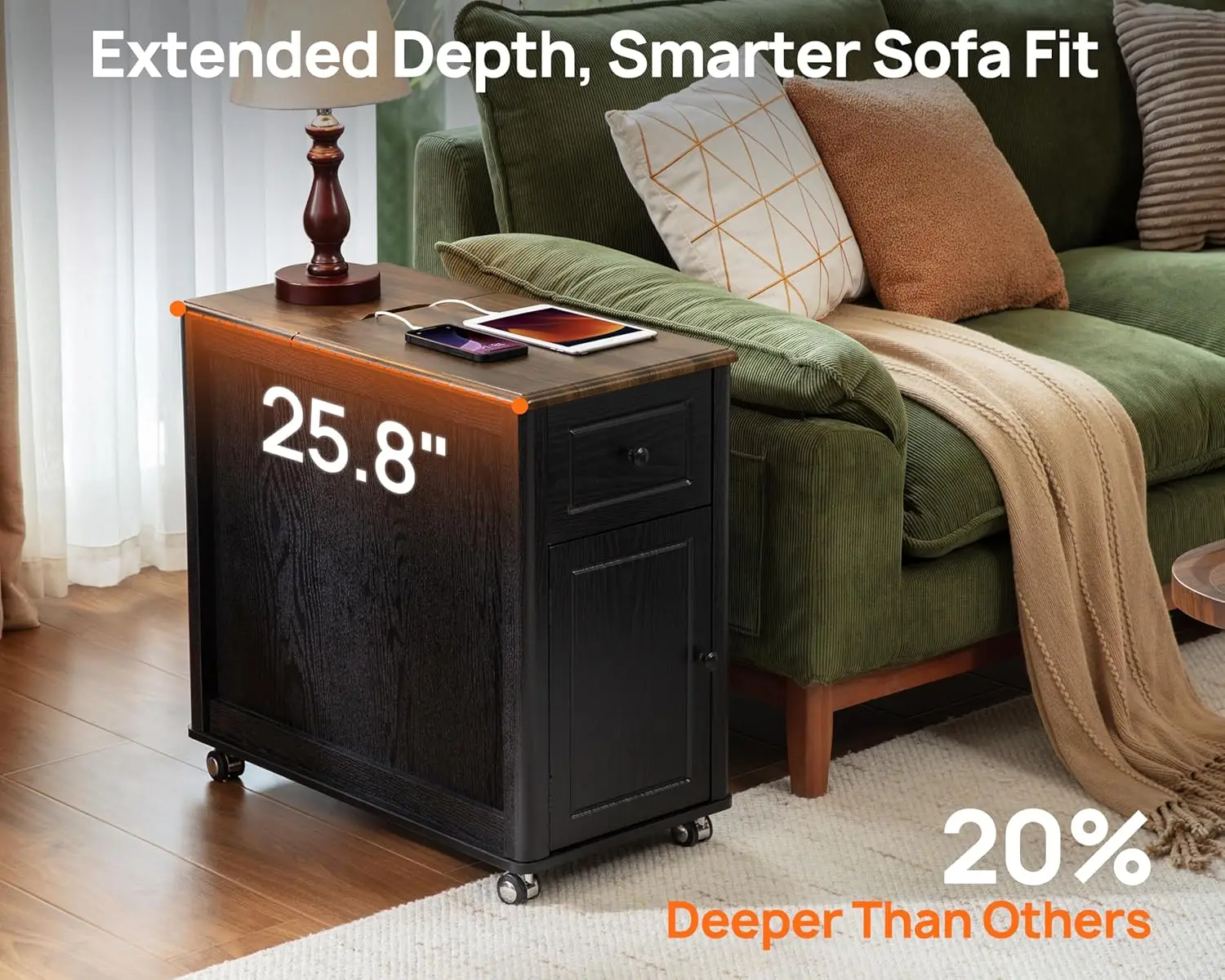 Narrow Rolling Side Table Storage Cabinet Mobile End Table Small Space
Narrow Rolling Side Table Storage Cabinet Mobile End Table Small Space