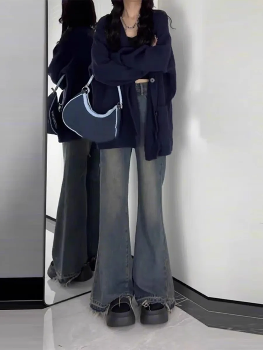 High Waist Bell Bottom Denim Jeans Women's Spring Autumn New Style Pear Shaped Loose Slimming Long Pants Retro Frayed
High Waist Bell Bottom Denim Jeans Women's Spring Autumn New Style Pear Shaped Loose Slimming Long Pants Retro Frayed