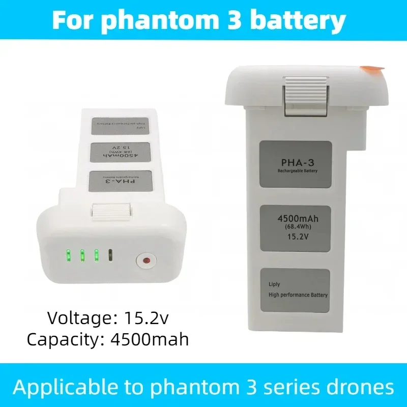 New Phantom 3 Battery 15.2V/4500mAh for Phantom 3A 3P 3S 3SE 4K RC Drone Intelligent Flight Accessories Large Capacity
New Phantom 3 Battery 15.2V/4500mAh for Phantom 3A 3P 3S 3SE 4K RC Drone Intelligent Flight Accessories Large Capacity