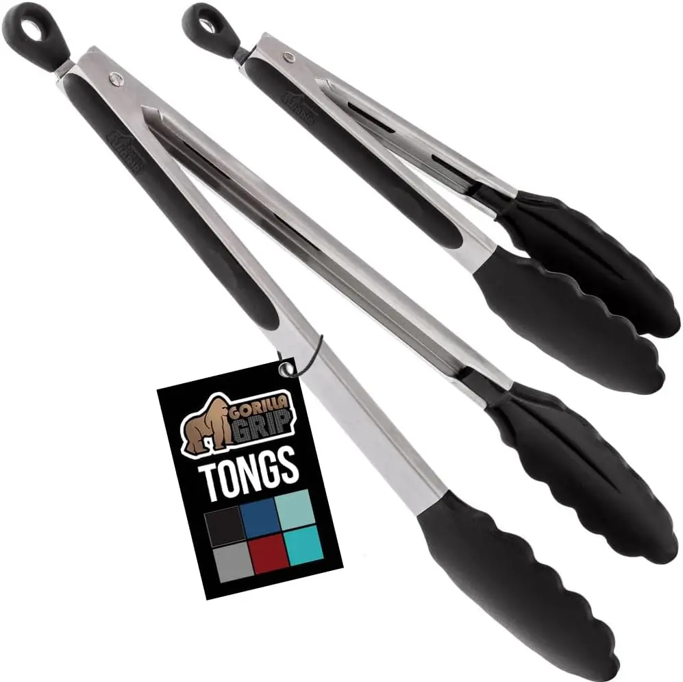 Stainless Steel Heat Resistant Kitchen Tongs Set, 9 & 12 Inch, Non-Scratch Silicone Tips for Cooking, BBQ, Air Fryer
Stainless Steel Heat Resistant Kitchen Tongs Set, 9 & 12 Inch, Non-Scratch Silicone Tips for Cooking, BBQ, Air Fryer