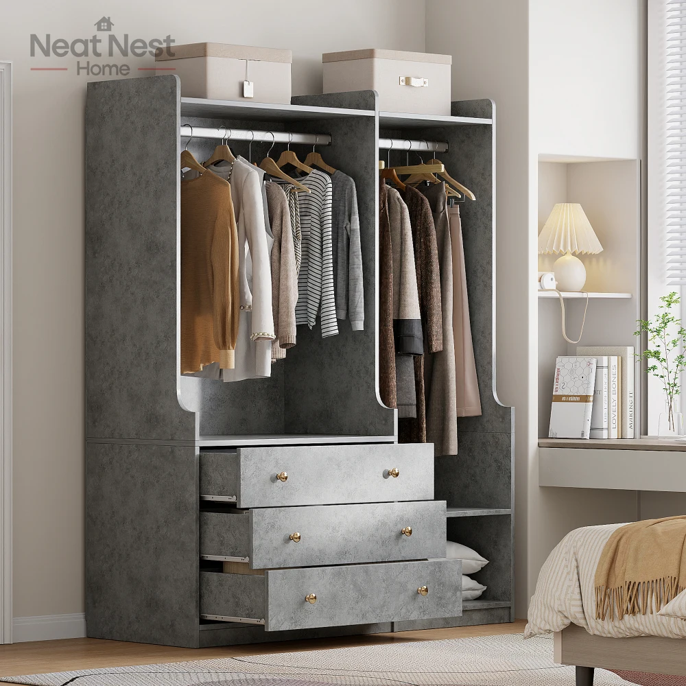 Chest of Drawers for Bedroom Open Wooden Wardrobe Storage for Bedroom, Gray Bedroom Furniture Muebles De Dormitorio furniture
Chest of Drawers for Bedroom Open Wooden Wardrobe Storage for Bedroom, Gray Bedroom Furniture Muebles De Dormitorio furniture