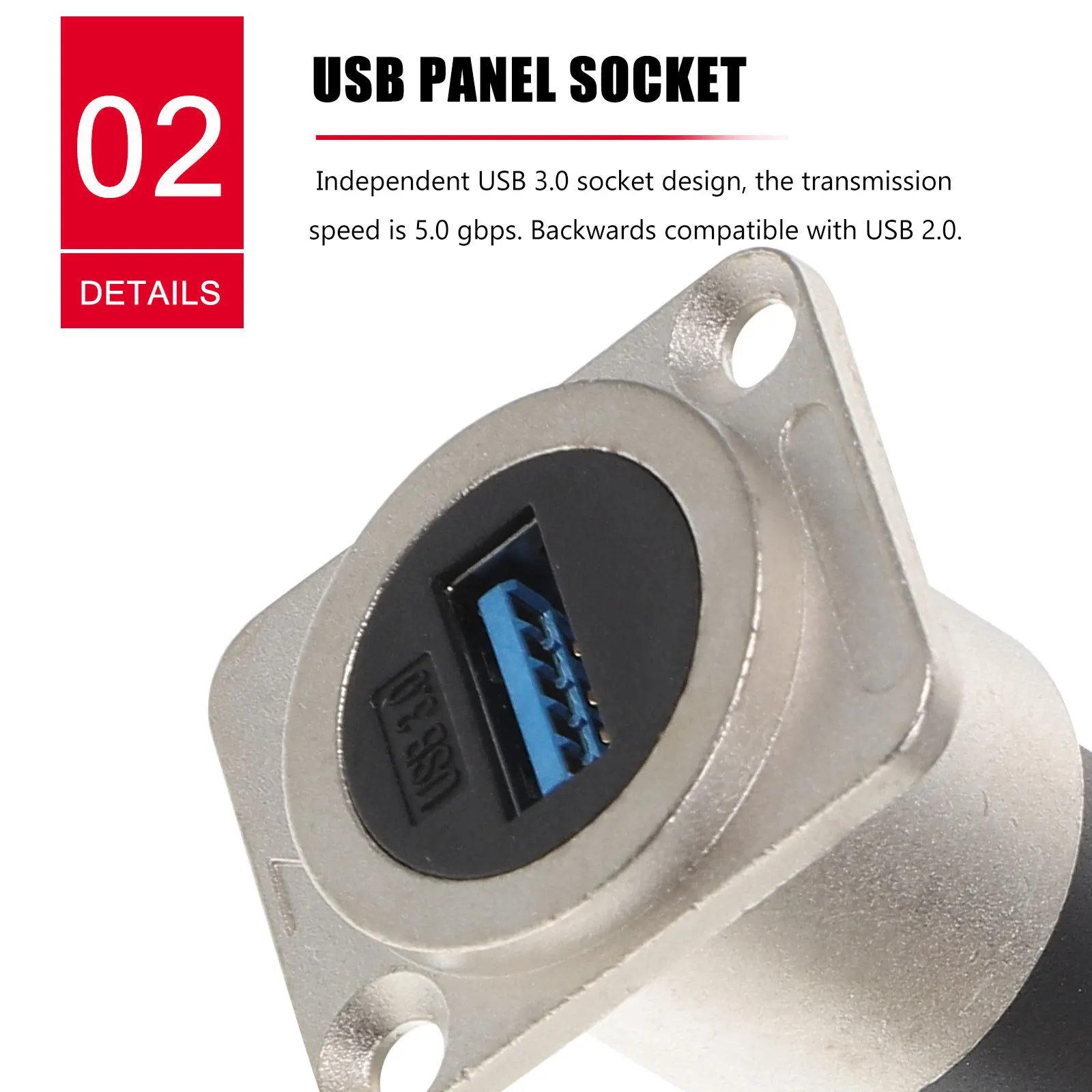 2Pcs USB Bulkhead Connector USB 3.0 Panel Mount Coupler Flush Mount Industrial Data Extension Adapter Waterproof IP67
2Pcs USB Bulkhead Connector USB 3.0 Panel Mount Coupler Flush Mount Industrial Data Extension Adapter Waterproof IP67