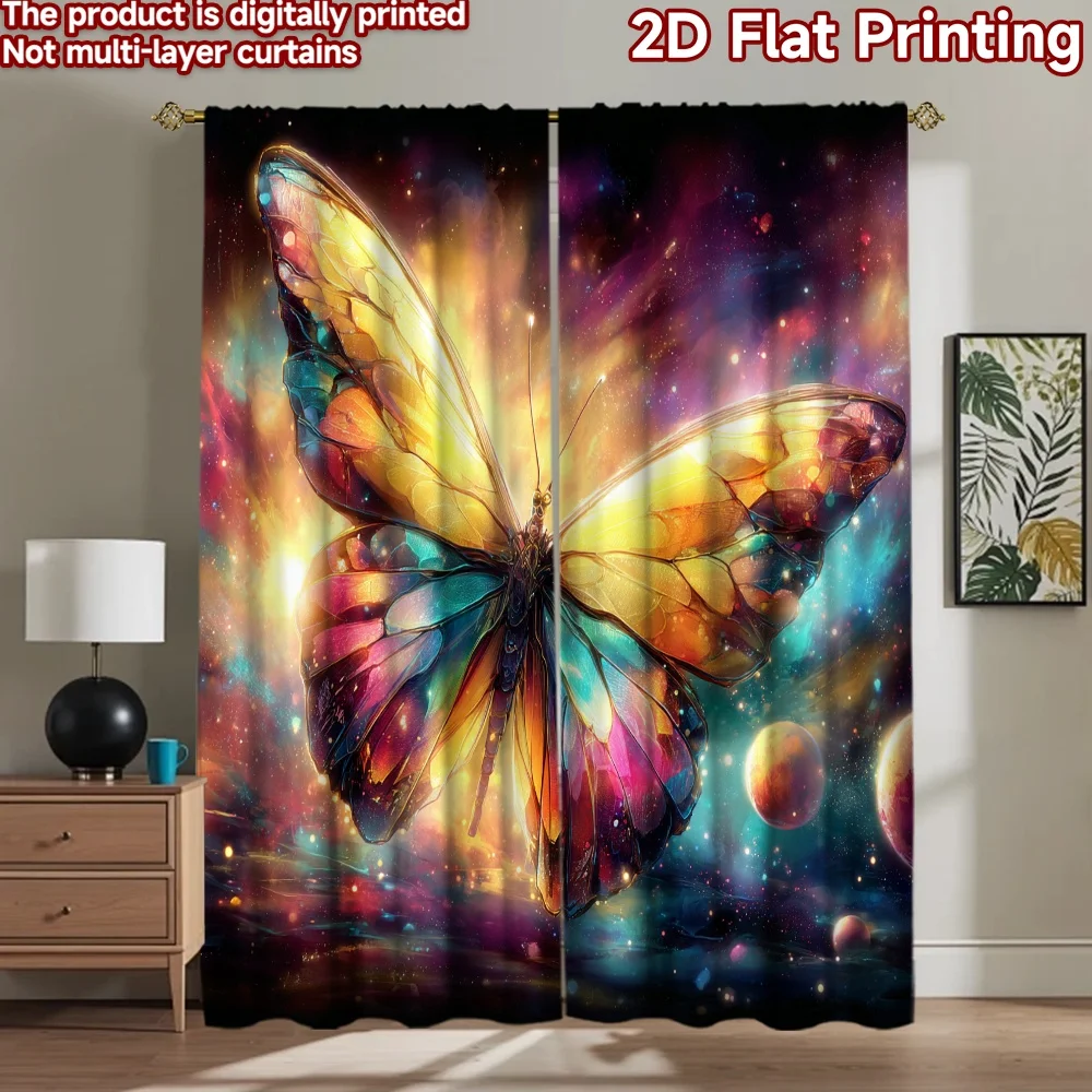 2D flat printing 2pcs Scene Curtains Cosmic Butterfly Galaxy Space Digital Printed Polyester Drapes Festive Holiday Use for
2D flat printing 2pcs Scene Curtains Cosmic Butterfly Galaxy Space Digital Printed Polyester Drapes Festive Holiday Use for