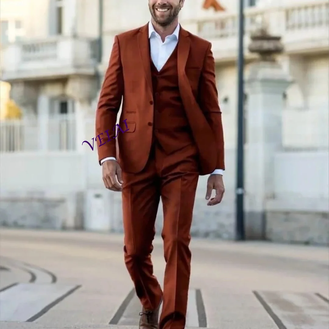 CustomizedBusiness Formal Men Suit Three Pieces Solid Color Outfit Notch Lapel Slim Fitted Office Work Business Set Jacket Vest
CustomizedBusiness Formal Men Suit Three Pieces Solid Color Outfit Notch Lapel Slim Fitted Office Work Business Set Jacket Vest