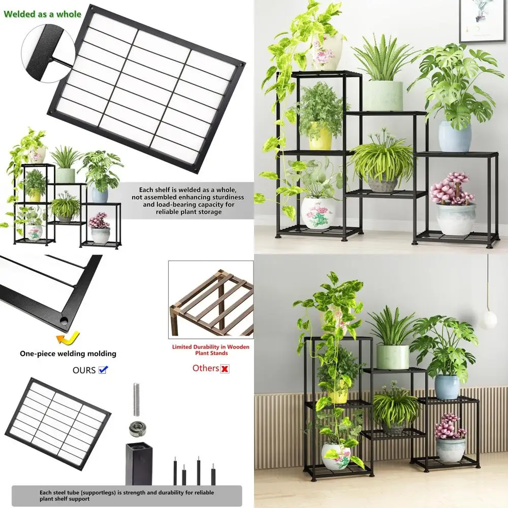 3-Tier Indoor/Outdoor Metal Plant Stand for Potted Plants, Ladder Style Holder for Balcony or Living Room
3-Tier Indoor/Outdoor Metal Plant Stand for Potted Plants, Ladder Style Holder for Balcony or Living Room