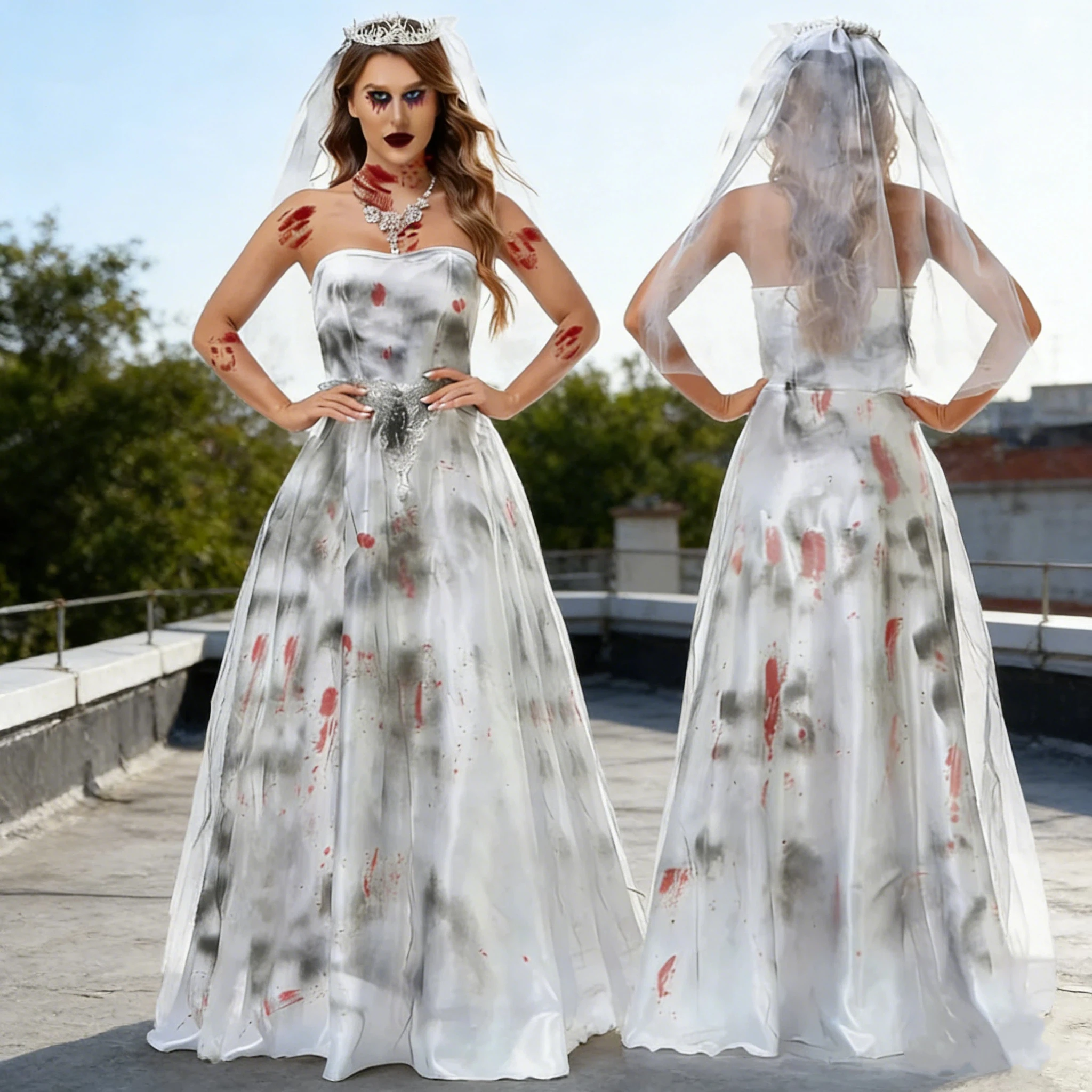 Easter Day Dead Evil Zombie Ghost Bride Cosplay Party Ghost Festival Costumes Halloween Gothic Dark Wizard Vampire Dress
Easter Day Dead Evil Zombie Ghost Bride Cosplay Party Ghost Festival Costumes Halloween Gothic Dark Wizard Vampire Dress