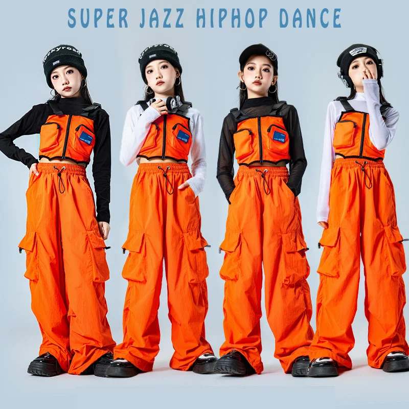 Girls Hip Hop Clothes Motorcycle Vest Joggers Cargo Pants for Kids Street Dance Clothing Teens Jazz Costume Streetwear
Girls Hip Hop Clothes Motorcycle Vest Joggers Cargo Pants for Kids Street Dance Clothing Teens Jazz Costume Streetwear