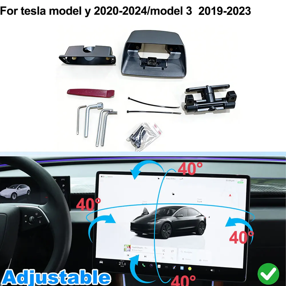For 2020-2024 Tesla Model Y Car Navigation Screen Rotating Holder for Tesla Model 3 2019-2023 Car Swivel Mount 2021 2022
For 2020-2024 Tesla Model Y Car Navigation Screen Rotating Holder for Tesla Model 3 2019-2023 Car Swivel Mount 2021 2022