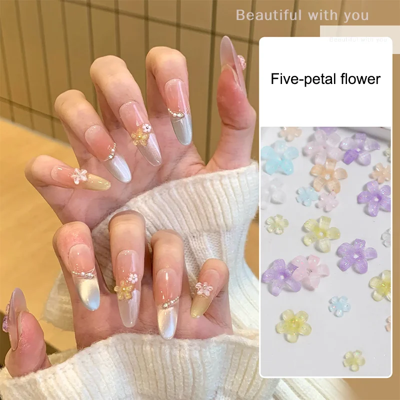 50Pcs Five Petal Flower Nail Art Charms Shine 3D Nail Decoration Macaron Color Manicure Accessories Resin Material DIY 
50Pcs Five Petal Flower Nail Art Charms Shine 3D Nail Decoration Macaron Color Manicure Accessories Resin Material DIY