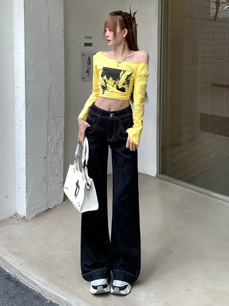 Retro American Denim Slim Fit Flared Jeans Women's Spring Low Waist Straight Leg Long Pants Casual Cotton Polyester Blend
Retro American Denim Slim Fit Flared Jeans Women's Spring Low Waist Straight Leg Long Pants Casual Cotton Polyester Blend