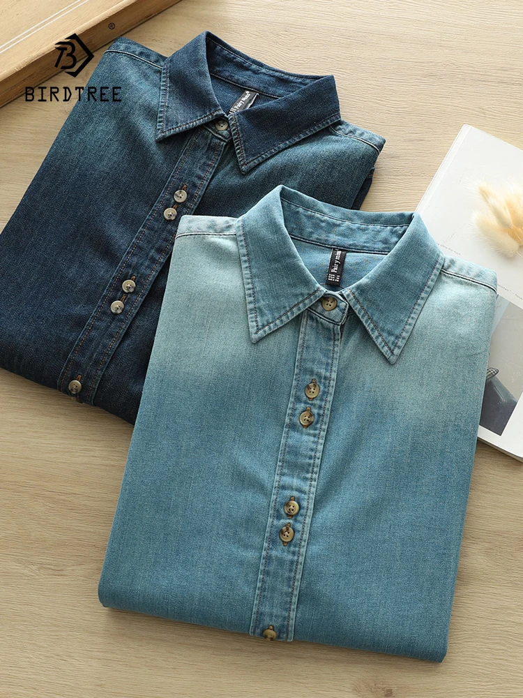 New 2025 Autumn Long Sleeve Denim Shirt, Women Turn-down Collar Button, Mori Girl Retro Temperament Casual Loose Blouse T58260CC
New 2025 Autumn Long Sleeve Denim Shirt, Women Turn-down Collar Button, Mori Girl Retro Temperament Casual Loose Blouse T58260CC