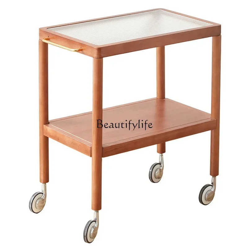 ld25 Nordic solid wood sofa cherry wood glass coffee table Japanese mobile trolley with wheels
ld25 Nordic solid wood sofa cherry wood glass coffee table Japanese mobile trolley with wheels