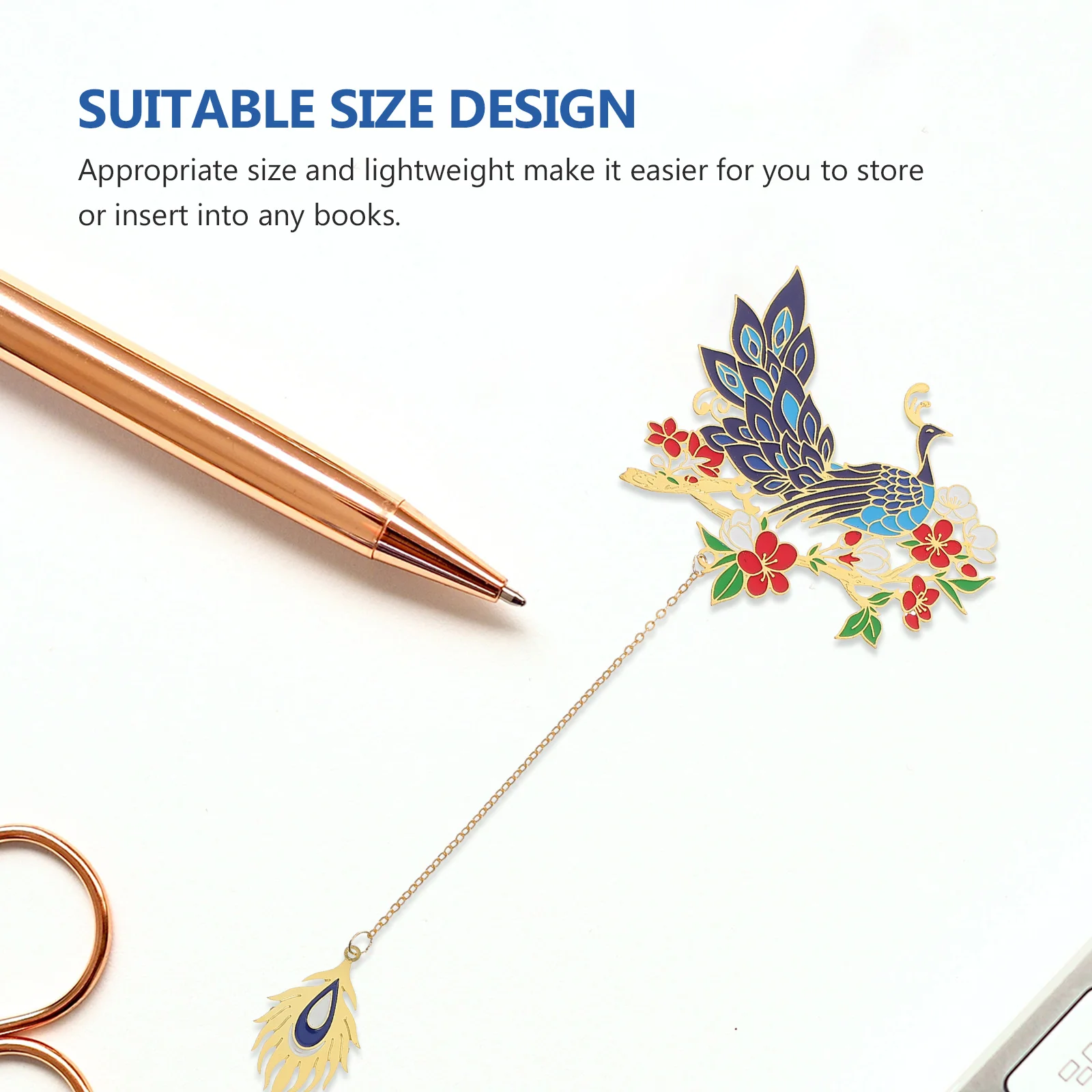 Vivid Peafowl Bookmark Beautiful Copper Metal Page-Marker Exquisite Bookmark for Book Lovers Lightweight Easy to Use Reading
Vivid Peafowl Bookmark Beautiful Copper Metal Page-Marker Exquisite Bookmark for Book Lovers Lightweight Easy to Use Reading