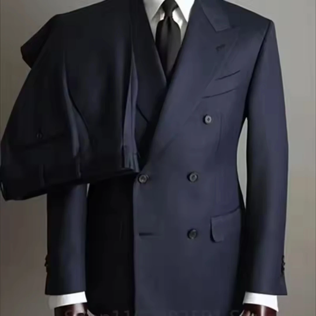 Elegant Navy Blue Men Suits Slim Fit 2 Pieces Peak Lapel Double Breasted Blazer With Pants Wedding Groom Prom Men Clothing
Elegant Navy Blue Men Suits Slim Fit 2 Pieces Peak Lapel Double Breasted Blazer With Pants Wedding Groom Prom Men Clothing