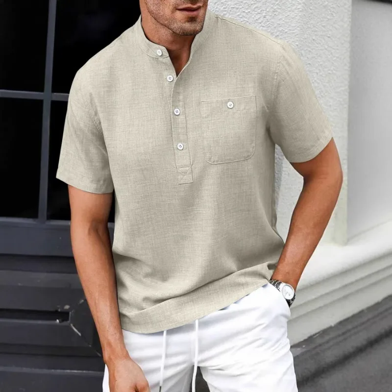 Men's Linen-Like Short Sleeve Henley Shirt Casual Button Down Pocket Shirt Summer Beach Wear Multiple Sizes Colors
Men's Linen-Like Short Sleeve Henley Shirt Casual Button Down Pocket Shirt Summer Beach Wear Multiple Sizes Colors