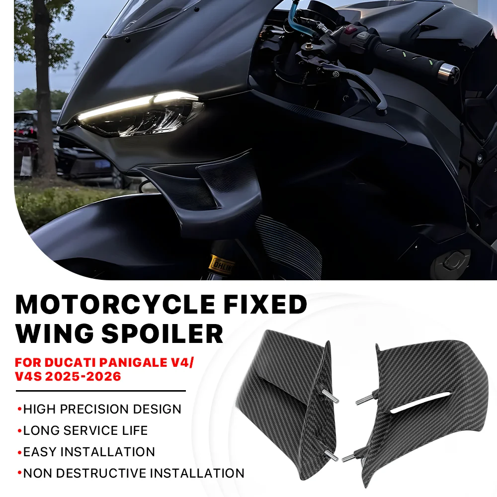 For DUCATI PANIGALE V4 V4S V4R SP 2025 2026 Motorcycle Front Fairing Side Winglets Spoiler Air Deflector Kit glossy carbon
For DUCATI PANIGALE V4 V4S V4R SP 2025 2026 Motorcycle Front Fairing Side Winglets Spoiler Air Deflector Kit glossy carbon