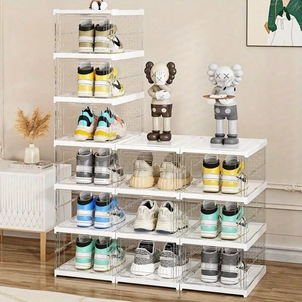 Installment-free magnetic suction door opening foldable multi-layer stacking household shoe box full transparent PET shoe cabinet folding shoe rack dustproof shoes multipurpose storage cabinet childre
Installment-free magnetic suction door opening foldable multi-layer stacking household shoe box full transparent PET shoe cabinet folding shoe rack dustproof shoes multipurpose storage cabinet childre