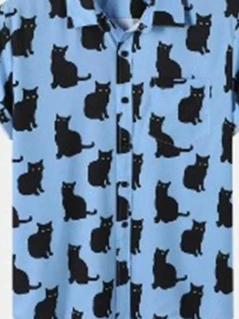 Мужская тонкая рубашка с принтом милого котенка, летняя, повседневная, свободного кроя, с коротким рукавом, ультракороткая, на пуговицах, для повседневной носки
Мужская тонкая рубашка с принтом милого котенка, летняя, повседневная, свободного кроя, с коротким рукавом, ультракороткая, на пуговицах, для повседневной носки