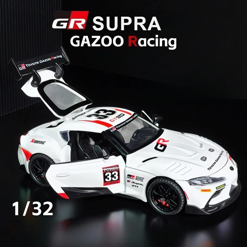 Модель спортивного автомобиля GR Supra GT4 в масштабе 1:32, с функцией отката, звуком и светом, детская игрушка, подарок, коллекционная модель из литого сплава
Модель спортивного автомобиля GR Supra GT4 в масштабе 1:32, с функцией отката, звуком и светом, детская игрушка, подарок, коллекционная модель из литого сплава