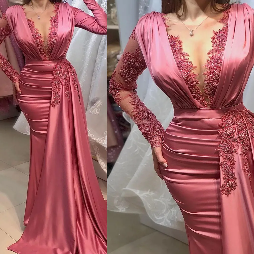 Fuchsia Mermaid Evening Pageant Dresses with Long Sleeve Lace Stain Side Train Aso Ebi African Gown YD
Fuchsia Mermaid Evening Pageant Dresses with Long Sleeve Lace Stain Side Train Aso Ebi African Gown YD
