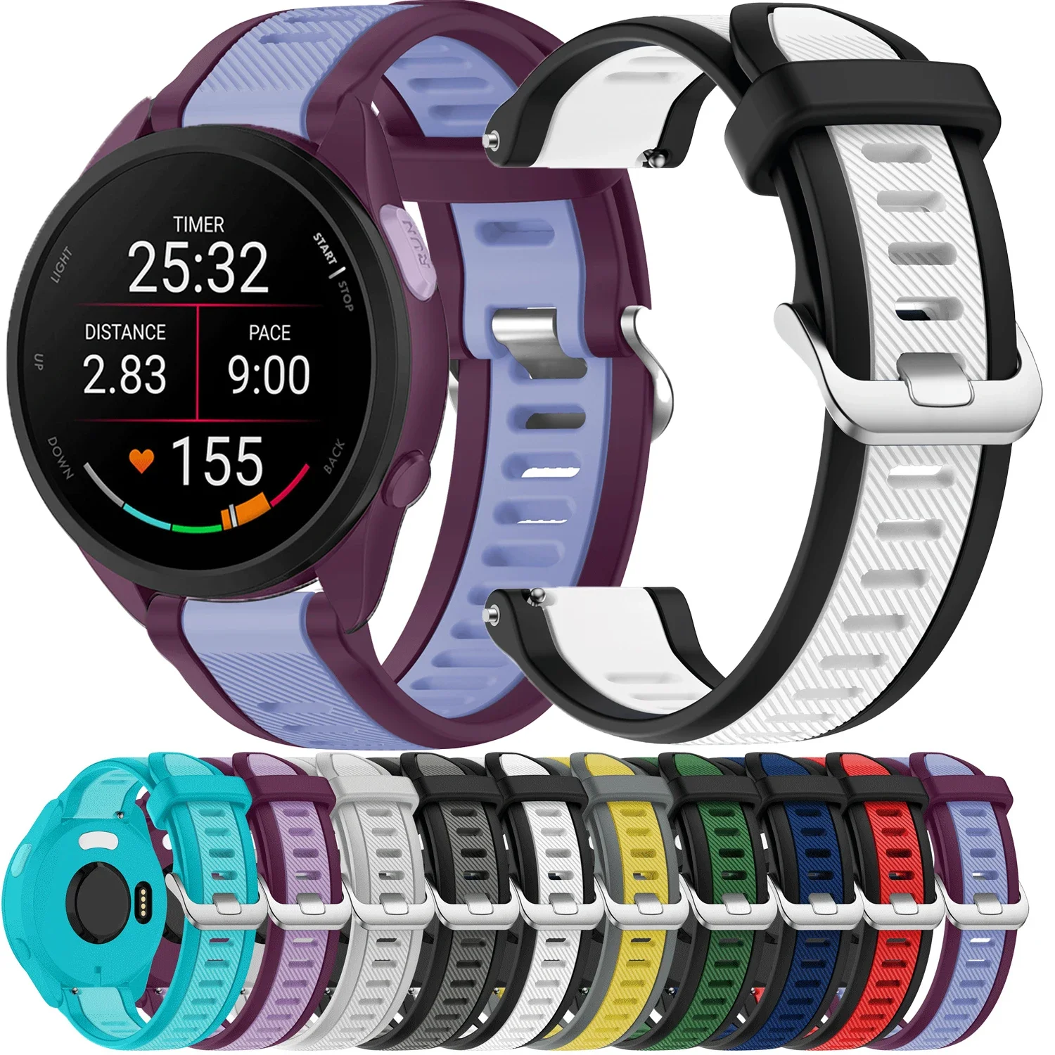 20 22mm Silicone Strap For Garmin Venu 3/2 Plus Vivoactive 3/3music/4/5 Forerunner 165/158/168/245/255/265/645 music Watch Band
20 22mm Silicone Strap For Garmin Venu 3/2 Plus Vivoactive 3/3music/4/5 Forerunner 165/158/168/245/255/265/645 music Watch Band