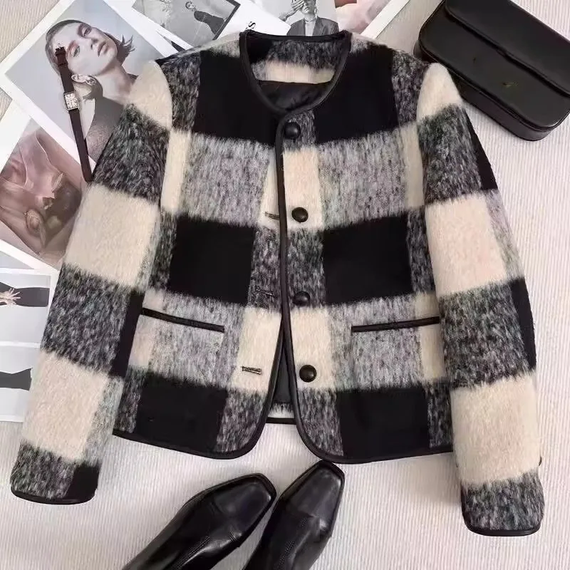 Fashion New Women Jacket Single-breasted Lattice Short Coat Female High-grade Temperament Casual All-match Coat Female Overwear
Fashion New Women Jacket Single-breasted Lattice Short Coat Female High-grade Temperament Casual All-match Coat Female Overwear