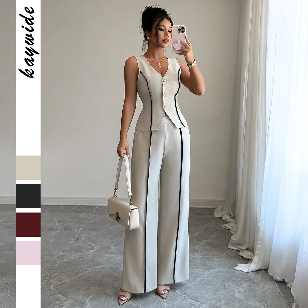 Women's 2026 Spring/summer Casual Chic Urban Hot Girl Color-block Sleeveless Blazer Set Wedding Dress Femme Clothes Lace Beach
Women's 2026 Spring/summer Casual Chic Urban Hot Girl Color-block Sleeveless Blazer Set Wedding Dress Femme Clothes Lace Beach