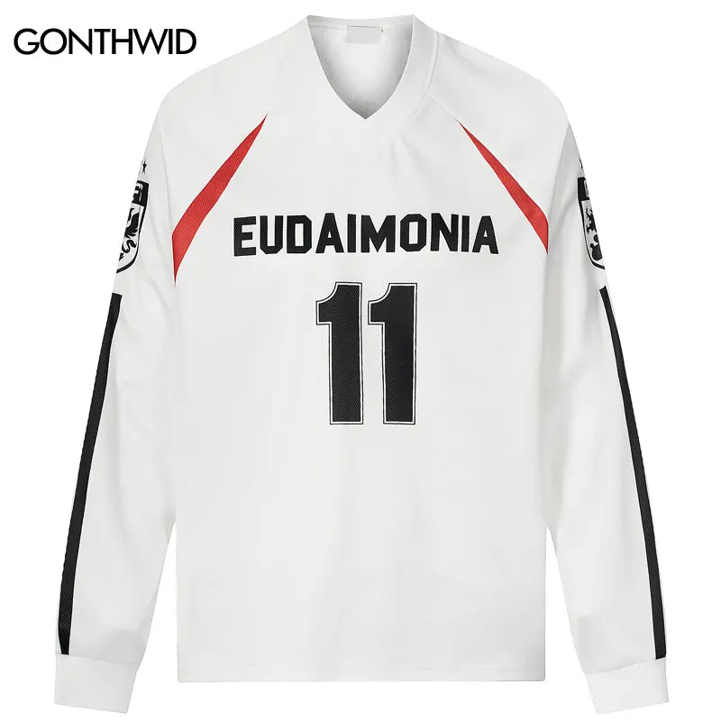 Vintage Jersey T-Shirt Y2K Streetwear Graphic Printed Patchwork Sport Long Sleeve Tshirt Hip Hop Harajuku Casual V-Neck Shirts
Vintage Jersey T-Shirt Y2K Streetwear Graphic Printed Patchwork Sport Long Sleeve Tshirt Hip Hop Harajuku Casual V-Neck Shirts