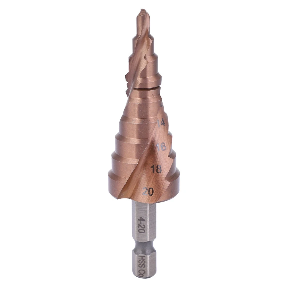 Step Drill Bit Multifunctional Cobalt Coating High Speed Steel Hex Shank Hole Opening Tool4-20
Step Drill Bit Multifunctional Cobalt Coating High Speed Steel Hex Shank Hole Opening Tool4-20