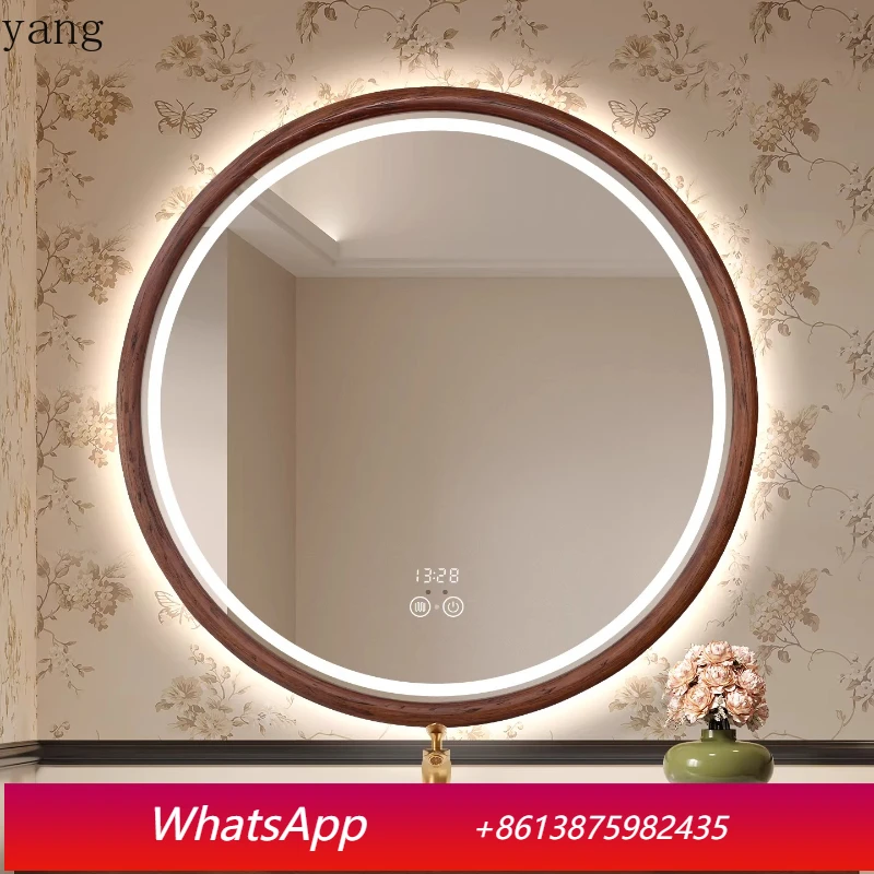 LMM solid wood round bathroom mirror wall-mounted washbasin smart mirror touch screen
LMM solid wood round bathroom mirror wall-mounted washbasin smart mirror touch screen