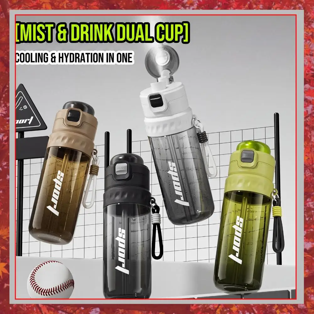 750ML Portable Mist Spray Water Bottle with Straw Dual-Drinking Spray Bottle for Camping School Fitness Gym Outdoor
750ML Portable Mist Spray Water Bottle with Straw Dual-Drinking Spray Bottle for Camping School Fitness Gym Outdoor