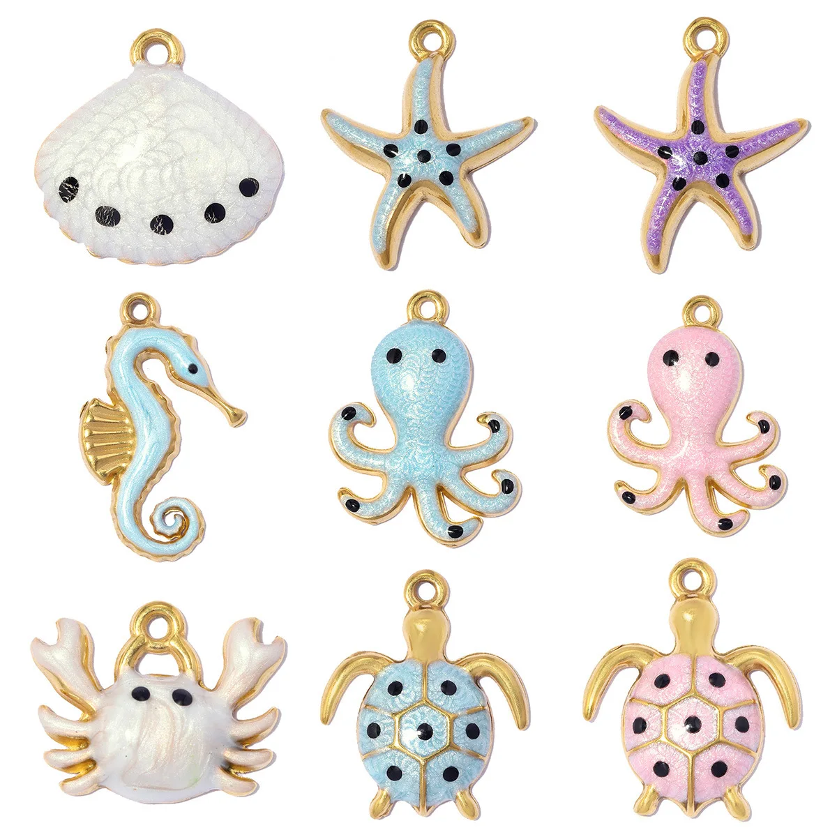 3 Pieces 18KGold Plated Ocean Animal Enamel Charms Starfish Octopus Turtle Sea Creature DIY Jewelry Making Pendants
3 Pieces 18KGold Plated Ocean Animal Enamel Charms Starfish Octopus Turtle Sea Creature DIY Jewelry Making Pendants