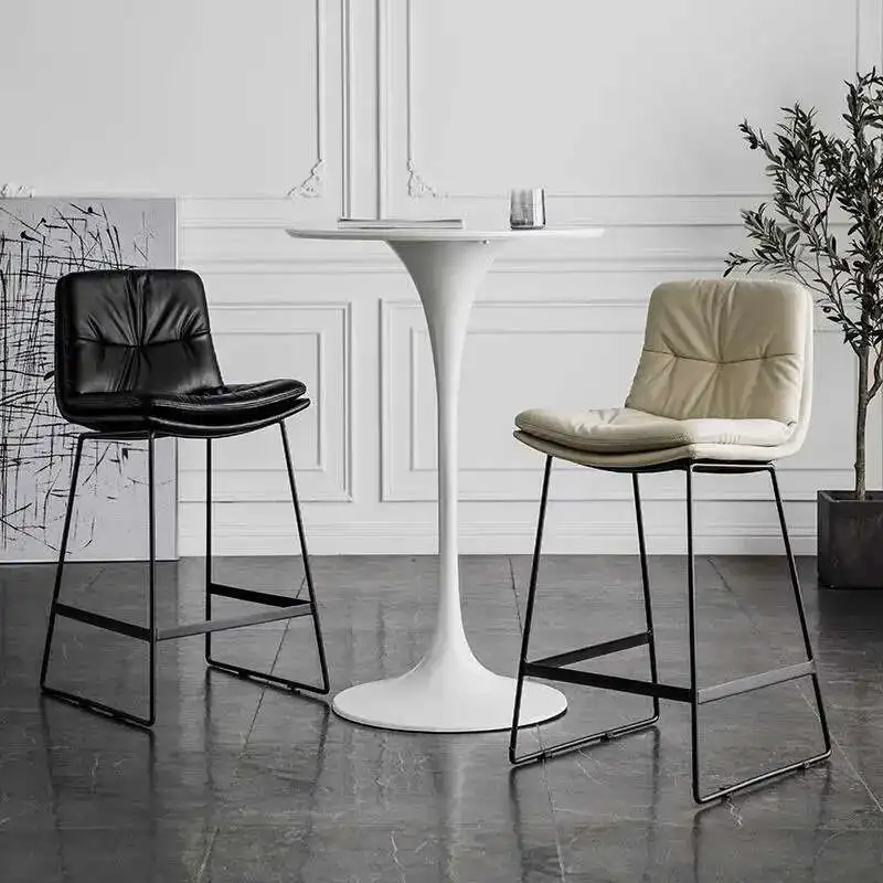 Backrest High Leather Bar Chairs Nordic Modern Island Reception Bar Chairs Counter Light Luxury Restaurante Muebles Furniture
Backrest High Leather Bar Chairs Nordic Modern Island Reception Bar Chairs Counter Light Luxury Restaurante Muebles Furniture