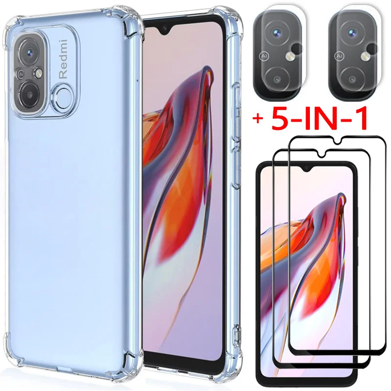 5-in-1, Glass + Case for Redmi-12C 11A Soft Clear Shockproof Silicone Phone Cases Redmi 11A Xiaomi Redmi 12 C Cover Redmi 12C
5-in-1, Glass + Case for Redmi-12C 11A Soft Clear Shockproof Silicone Phone Cases Redmi 11A Xiaomi Redmi 12 C Cover Redmi 12C