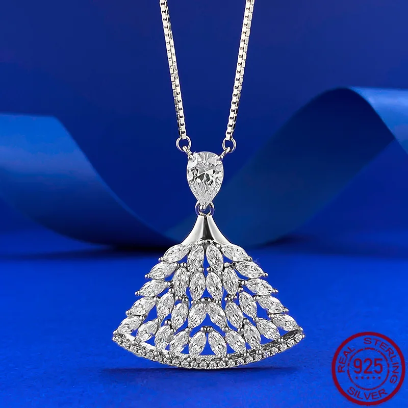 Новая серебряная юбка S925, ожерелье в форме веера с регулируемым хвостом для женщин, европейские и американские свадебные украшения INS
Новая серебряная юбка S925, ожерелье в форме веера с регулируемым хвостом для женщин, европейские и американские свадебные украшения INS